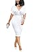 qfmqkpi Lady's Sexy Pearls Off Shoulder 1950s Style Formal Dress Knee-Length Wedding Cocktail Pencil Dress White XL