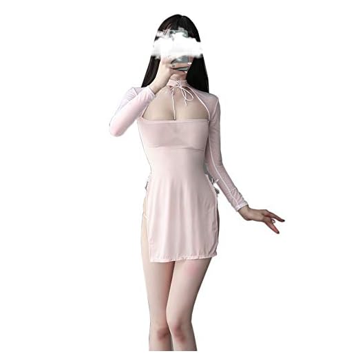 Cosplay Lencería Sexy Cheongsam Traje Anime Babydoll Traje Encantador Estilo Chino (Rosa Claro)