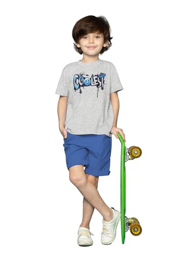 Image of #0001 | Short Sleeve | Tshirt for Kids | Cotton | Grey | Coolest| 02-12 Yrs