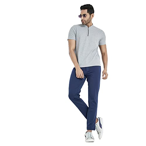 Image of VETTORIO FRATINI by Shoppers Stop Solid Cotton Nylon Slim Fit Men's Trousers