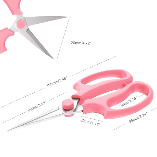 Image of Housolution Flower Scissors, 3 Pack, Strong Floral Shears, Premium Steel Pointed Garden Pruning Shears Floral Fruits Leaf Scissors Hand Pruner Snip Trimming Tool for Gardening Flower Arrangement, Pink