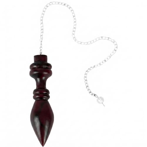 PRAJET CRYSTALS Péndulo egipcio de palisandro energizado, de madera para radiestesia Reiki y terapia de péndulo, péndulo de madera curativa
