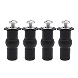 Quacc 4 PCS Universal Toilet Seat Hinges Screws, Stainless Steel & Rubber, Top Mounting Hardware, Fixes Shifting Toilet Seat, Replaces Plastic Plugs