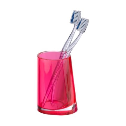 WENKO 20224100 Zahnputzbecher Paradise Red, Kunststoff - Acryl Cover