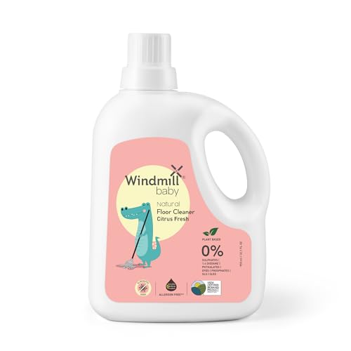 Windmill baby USDA Certified Natural Floor Cleaner, Allergen & Alcohol Free, Baby Friendly, Pet Friendly, Citrus Fresh, For All Floor Types - 950ml