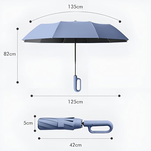 Image of Contacts Compact Folding Umbrella - Windproof Travel Umbrella with Automatic Open /Close, Waterproof, UV Protection, Portable Umbrella for Men, Women & Kids