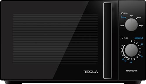Tesla Microondas MW2030MB, Descongelación Rápida, Mantenimiento Sencillo, Capacidad de 20L, Negro