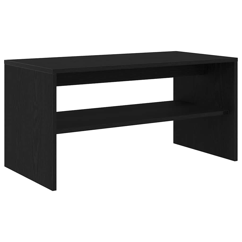 TV Schrank Schwarz Eiche 80x40x40 cm aus Leimholz, 2-funktionsfähig als Couchtisch, mit Ablagefach für Zeitschriften und Mediengeräte, leicht zu reinigen.