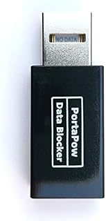 PortaPow 3rd Gen USB Data Blocker (Black) - Protect Against Juice Jacking