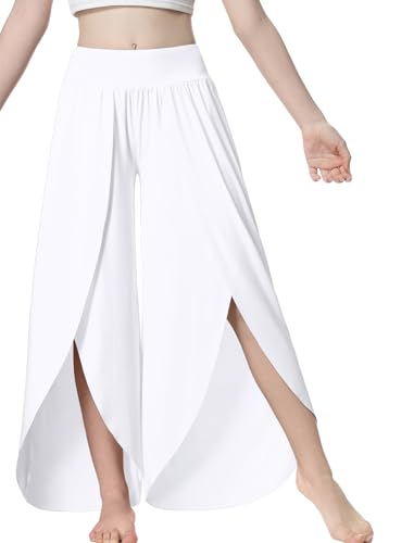 Image of EXARUS Girls Flowy Pants Dance Palazzo Wide Leg Teen Casual Baggy