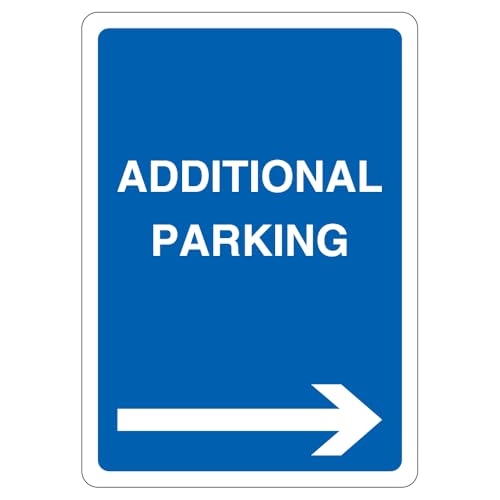 V Safety Additional Parking – Pfeil rechts, 297 x 210 mm, 3 mm, reflektierendes Sicherheitsschild aus Aluminium-Verbundwerkstoff