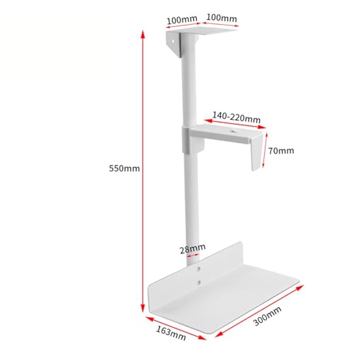 Soporte para CPU ajustable para debajo del escritorio, soporte colgante para carcasa de PC de 14 a 22 cm de ancho, bracket de enfriamiento ajustable (Blanco) miniatura 5