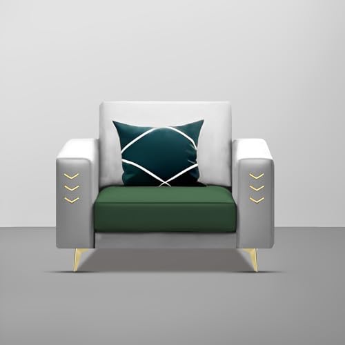 Image of Casaliving Falco 1 Seater Sofa Set for Living Room (Green Grey Fabric) Premium Fabric Sofa