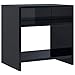 vidaXL Table de Chevet Table de Canapé Table de Nuit avec Un Compartiment Ouvert et Une Etagère Salon Chambre à Coucher Noir Brillant Aggloméré 40x30x40 cm