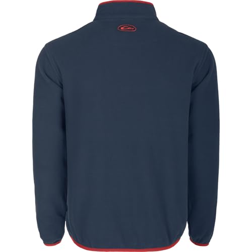 Image of Drake Waterfowl Men's Camp 2.0 Fleece Pullover | Hunting Anti-Pill Moisture Wicking 1 /4 Neck Snap Sweater with Chest Pocket
