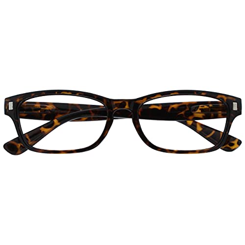 UV Reader Brown Tortoiseshell Reading Glasses Mens Womens Spring Hinges UVR010 +1.50