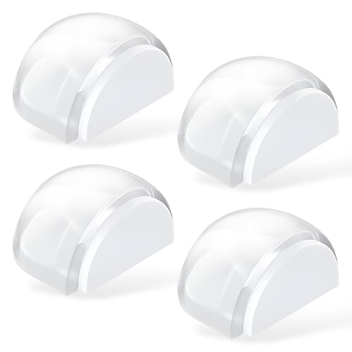 4 pcs Arrêts de Portes Butées Transparentes Stop-Porte Adhésif Sans Percer, Cale Porte Sol, Protection Parquet et Mur, Bloque Porte, Butée de Porte...