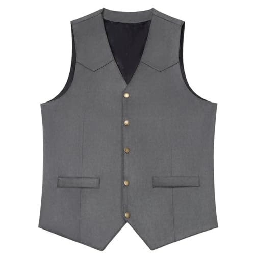Men's Suede Leather Vest, Business Waistcoat, Vintage Western Cowboy Slim Fit Banquet Suit3