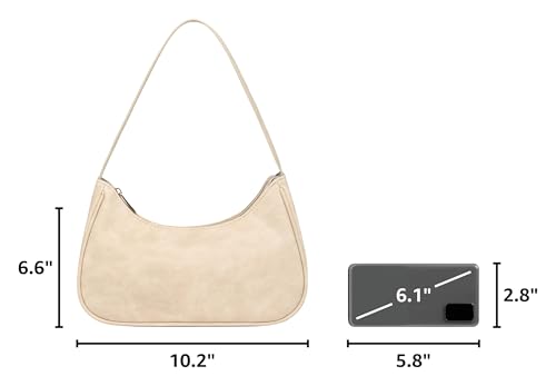 Image of Afashor Shoulder Bags for Women Vegan Leather Hobo Sling Tote Handbag Retro Clutch Purse with Zipper Closure