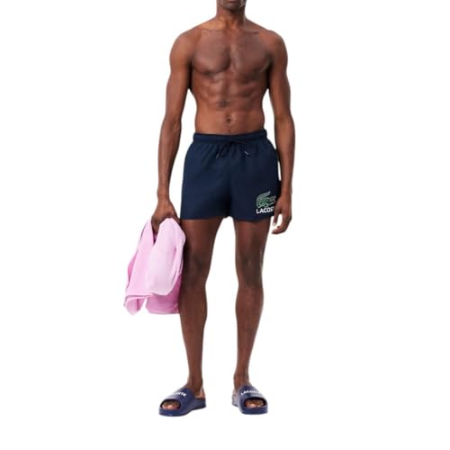 Lacoste Men's Core Collection Branding Mid-Thigh Swim Shorts2