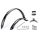 Bike Front and Rear Fenders for 26 Inch Wheels - Easy Installation, Black Brace