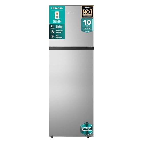 Hisense HTM55250D2AZ 328 Litres Top Mount Refrigerator Inventor Compressor No Frost Technology Inverter Compressor LED Interior Light Multi Air Flow Silver(Amazon Exclusive)