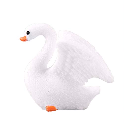 tianxiangjjeu Mini Resin Swan Durable Environmental Garden Lawn Miniature Landscape Toy House Decoration 2#