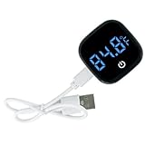 FACAIIO Termómetro digital recargable para acuario, para pecera, tortuga, reptil, rango 0-60C, precisión 1C, pantalla LED USB tipo C