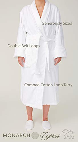 Monarch Unisex Terry Bathrobe - 100% Lux Combed Cotton Robes, Five-Star Hotel Choice (Medium, Non-Hooded) #TOP1