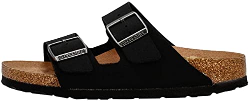 Birkenstock Unisex Arizona Vegan Sandal Black Birkibuc 43 R EU Women's 12-12.5 US/Men's 10-10.5 US