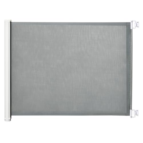 PawHut Retractable Stair Gate for Dogs 82.5cm Tall Extends up to 115cm Grey