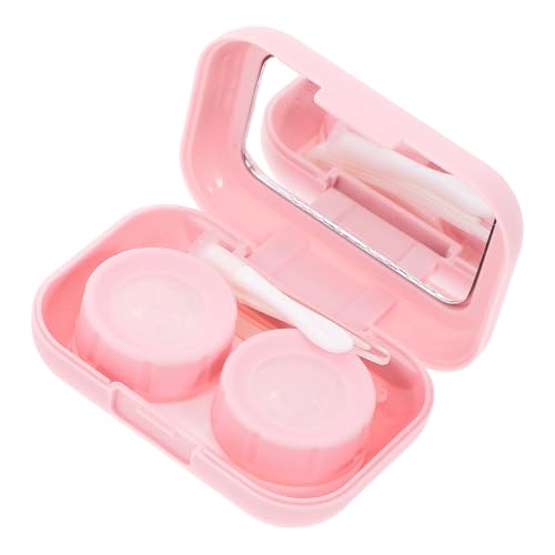 Kisangel Estuche de Lentes de Contacto Doble Cara con Caja de Almacenamiento, Compacto y Ligero para Uso Familiar y Transporte en Bolso
