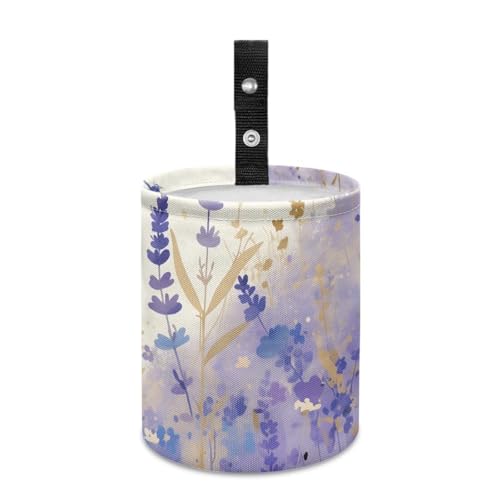 Image of Purple Dragonfly Mini Car Trash Bin Car Garbage Can Car Storage Bag Waterproof Multipurpose Car Organizer Car Accessories for Women Interior