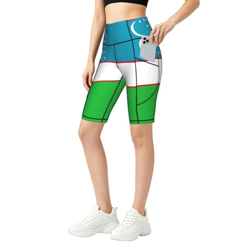Legging doux République Ouzbékistan femme, pantalon de yoga stretch imprimé haute fidélité