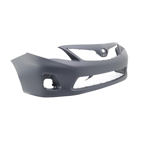 Image of Compatible with Toyota Corolla 2011-2013 Front Bumper Cover | Primed, With Fog Light Holes, Without Parking Sensor Holes, Sedan, Ready to Paint, OEM 5211903901, TO1000372