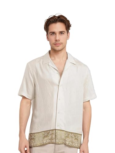 Image of Rare Rabbit Boxy fit Decorative Print Shirt