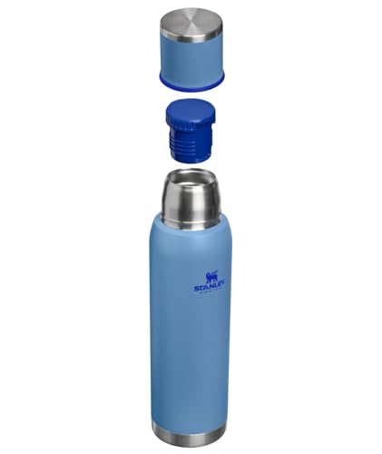 Image of Stanley Adventure-To-Go Vacuum Bottle 1.4 qt | Wide Mouth with Leakproof Cup Lid | Keep Drinks Hot or Cold | Packable for Travel | Insulated Stainless Steel Thermal Bottle | BPA-Free | Blue Sky