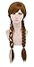 yuehong Long Brown Double Tail Braided Wigs Anime Cosplay Wig Heat Resistant Synthetic Fibers Soft Durable Breathable Costume Hair