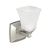 Moen YB5161BN Voss 1-Light Dual-Mount Bath Bathroom Vanity Fixture with Frosted Glass, Brushed Nickel