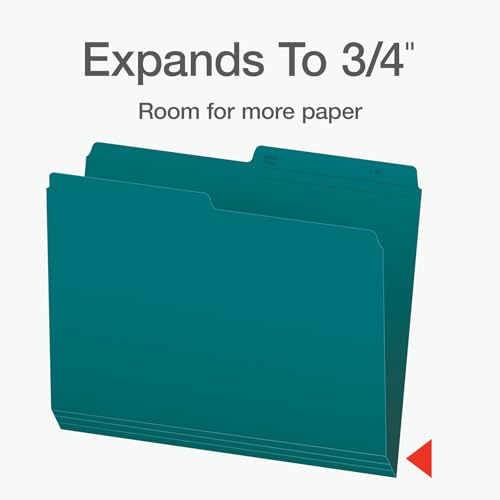 Pendaflex File Folders, 1/2 Cut Tab, Letter Size, Teal, Durable Paper Stock, 100/Box, Ideal for Office/Home/School Organization, Made in Canada, Reversible File Organizers image 4