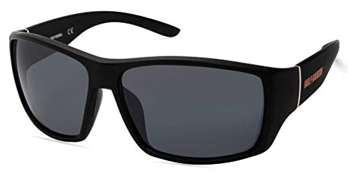 Harley-Davidson Men's Sport Wrap Sunglasses, Matte Black Frame & Smoke Lenses