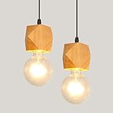 ♥ Forme géométrique classique: la forme classique jamais hors de style. La lampe à suspension est fabriquée en bois de haute qualité, avec un traitement exceptionnel des détails, qui a l'air neuve même après des années.