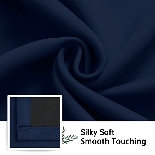 Image of SimpleHome Navy Blue 100% Blackout Curtains Room Darkening Living Room 84
