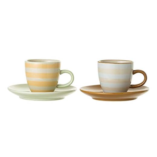 Bloomingville Espressotasse mit Untertasse Miami 2er Set, mehrfarbig