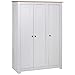 vidaXL Pin Garde-Robe à 3 Portes Penderie Armoire de Rangement Stockage Armoire de Vêtements Chambre à Coucher Maison Blanc 118x50x171,5 cm Assortiment Panama