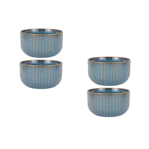 SOLUSTRE 2sets Assorted Color Ceramic Rice Bowls Serving Bowls for Salad Rice and More Smooth Edges Design for Family Gatherings and Restaurants 2pcs*2