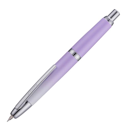 Image of Jinhao 10 Press Fountain Pen with Box, Gradient Light Purple Retractable Medium Nib with Ink Converter Set (Silver Clip)