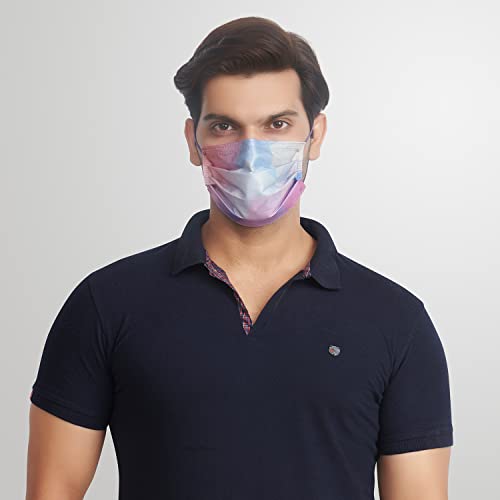 QUARANT Meltblown - Dual SMMS Fabric 4 Ply Designer Protective Face Mask with Nose Clip and Reusable Travel Pouch, Fashion That's Safe (Prism Combo, Pack of 50) for Unisex