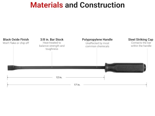 Image of TEKTON 17 Inch Angled End Handled Pry Bar | LSQ42017 | Made in USA