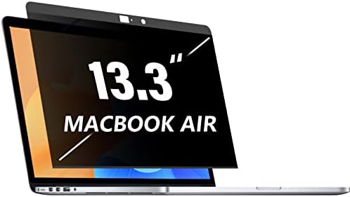 Dabernur Magnetic Privacy Screen Filter for Macbook Pro 13 Inch (2018-2021, M1), Removable Laptop Screen Protector for MacBook Air 13 Inch (2016-2022, M1), Anti Blue Light, Anti Spy, Anti Scratch & Anti Glare, with Camera Cover Slide